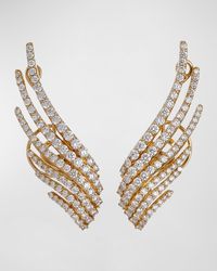 Krisonia - 18k Yellow Gold Multi Row Earrings With Diamonds - Lyst