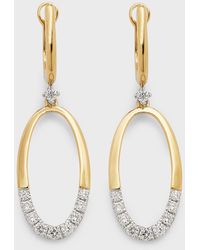 Frederic Sage - 18k Yellow And White Gold Open Oval-shape Diamond Earrings - Lyst
