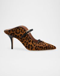 Malone Souliers - Gala Leopard-Printed Calf Hair Mule Pumps - Lyst