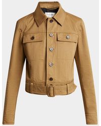 Saint Laurent - Collared Button Down Belted Jacket - Lyst