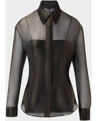 Akris - Button Down Silk Organza Blouse With Tank - Lyst