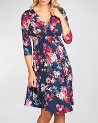 TIFFANY ROSE - Maternity 3/4-Sleeve Floral-Print Dress - Lyst