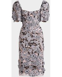 sachin and babi light blue dress Champagne Floral Embroidered A-Line Short Homecoming Dress