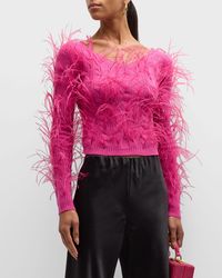Cult Gaia - Danton Feathered Merino Wool Blend Cable Sweater - Lyst