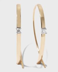 Lana Jewelry - Solo Mini Flat Upside Down Hoops With Diamonds - Lyst