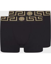 Versace - Two-pack Greca Border Long Boxer Trunks - Lyst