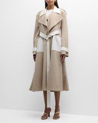 ADEAM - Carolyn Bi-Color Belted A-Line Trench Coat - Lyst