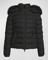 Moncler - Badyf Faux Fur-Trimmed Hooded Short Down Jacket - Lyst