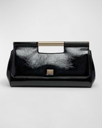 Dolce & Gabbana - Sicily Medium Metal Bar Patent Leather Clutch Bag - Lyst
