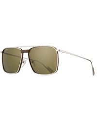 Ferragamo - Metal/leather Square Aviator Sunglasses - Lyst