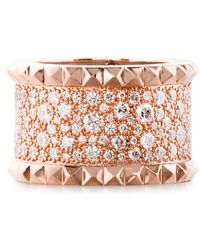 Roberto Coin - Rock & Diamonds 18k Rose Gold Ring With Diamonds, Size 6.5 - Lyst