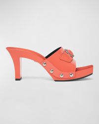 Versace - Medusa Leather Mule Sandals - Lyst