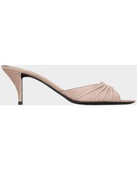 Saint Laurent - 75Mm Corvara Ysl Leather Mule Pumps - Lyst