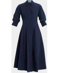 Jonathan Simkhai - Jazz Poplin Pintuck Midi Shirtdress - Lyst