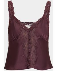LoveShackFancy - Effy Lace-Trim Crepe Top - Lyst