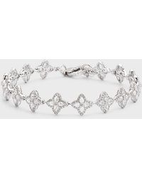 64 Facets - 18k White Gold Blossom Motif Diamond Tennis Bracelet - Lyst