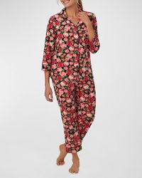 Bedhead - Cropped Floral-print Cotton Jersey Pajama Set - Lyst