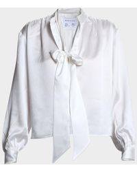 CISSA - The Tie-Neck Silk Blouse - Lyst