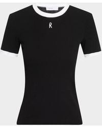 Rosetta Getty - Contrast-Trim Short-Sleeve Slim T-Shirt - Lyst