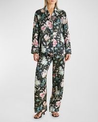 Olivia Von Halle - Lila Floral-Print Short Silk Pajama Set - Lyst