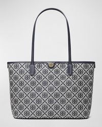 Tory Burch - Small T Monogram Zip Canvas Tote Bag - Lyst