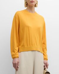 Rosetta Getty - Crewneck Long-Sleeve Silk-Wool-Cashmere Sweater - Lyst