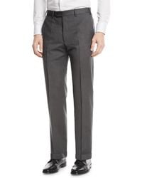Emporio Armani - Basic Flat-front Wool Trousers - Lyst