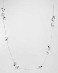 Miseno - Ischia 18k White Gold Diamond, Sapphire, And Emerald Station Necklace - Lyst