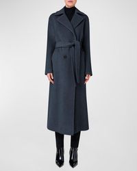 Akris Punto - Long Double-Breast Belted Wool-Cashmere Coat - Lyst