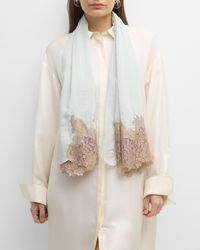 Bindya Accessories - Lace Trim Cashmere & Silk Evening Wrap - Lyst