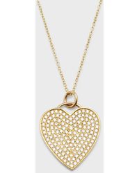 Jennifer Meyer - Yellow Gold Pave Diamond Heart Pendant Necklace - Lyst
