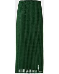 Akris - Pencil Techno Stripe Embroidered Midi Skirt - Lyst