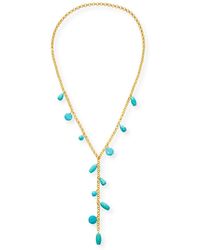 Nest - Long Chain Y Necklace With Charms - Lyst