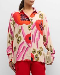 Essentiel Antwerp - Famsel Oversized Floral Button-Front Shirt - Lyst