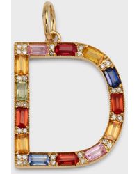 Kastel Jewelry - Initial D Pendant With Multicolor Sapphires And Diamonds - Lyst