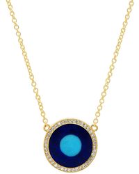 Jennifer Meyer - 18k Gold Inlay Diamond Evil Eye Pendant Necklace - Lyst