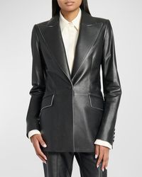 Gabriela Hearst - Leiva Leather Single-Breasted Blazer Jacket - Lyst