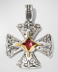 Konstantino - Pink Tourmaline Maltese Cross Pendant - Lyst