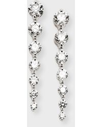Neiman Marcus - 18k White Gold Graduated Diamond Drop Earrings, 4.5tcw - Lyst