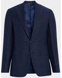 Canali - Textured Wool-Blend Notch Lapel Blazer - Lyst