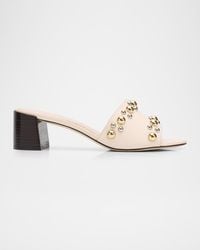 Stuart Weitzman - 50Mm Perry Embellished Leather Slide Sandals - Lyst