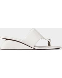 Tory Burch - 45Mm Pierced Leather Toe-Ring Wedge Sandals - Lyst