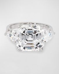 Fantasia by Deserio - Asscher Cut Center With Pear Side Stones Ring - Lyst
