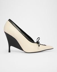 McQueen - 110Mm Koko Leather Wedge Pumps - Lyst