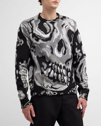Alexander McQueen - Wax Floral Skull Jacquard Sweater - Lyst