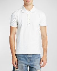 Balmain - Pique Monogram Jacquard Polo Shirt - Lyst