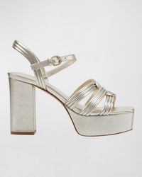 Marc Fisher - Leather Woven Ankle-Strap Platform Sandals - Lyst