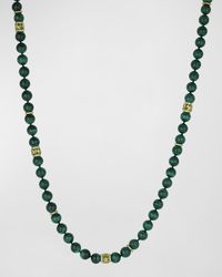 Miseno - Procida 18k Yellow Gold Long Necklace With Peridot, Diamonds And Malachite - Lyst