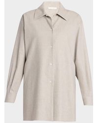 The Row - Komako Button Down Wool Cashmere Blouse - Lyst