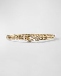 David Yurman - Thoroughbred Loop Bracelet With Diamonds In 18k Gold, 4.5mm, Size L - Lyst